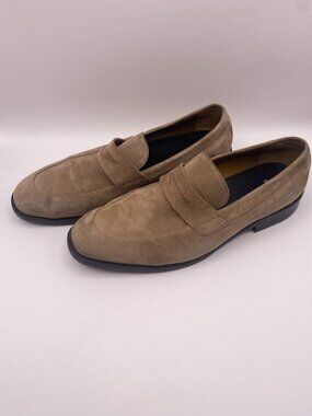 Hugo Boss Men's Italian-Made Suede Loafers With Penny Trim Sz 8